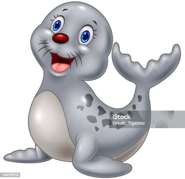 Cute Baby Seal Cartoon Stock Illustration - Download Image Now - Animal, Cartoon, Endangered Species