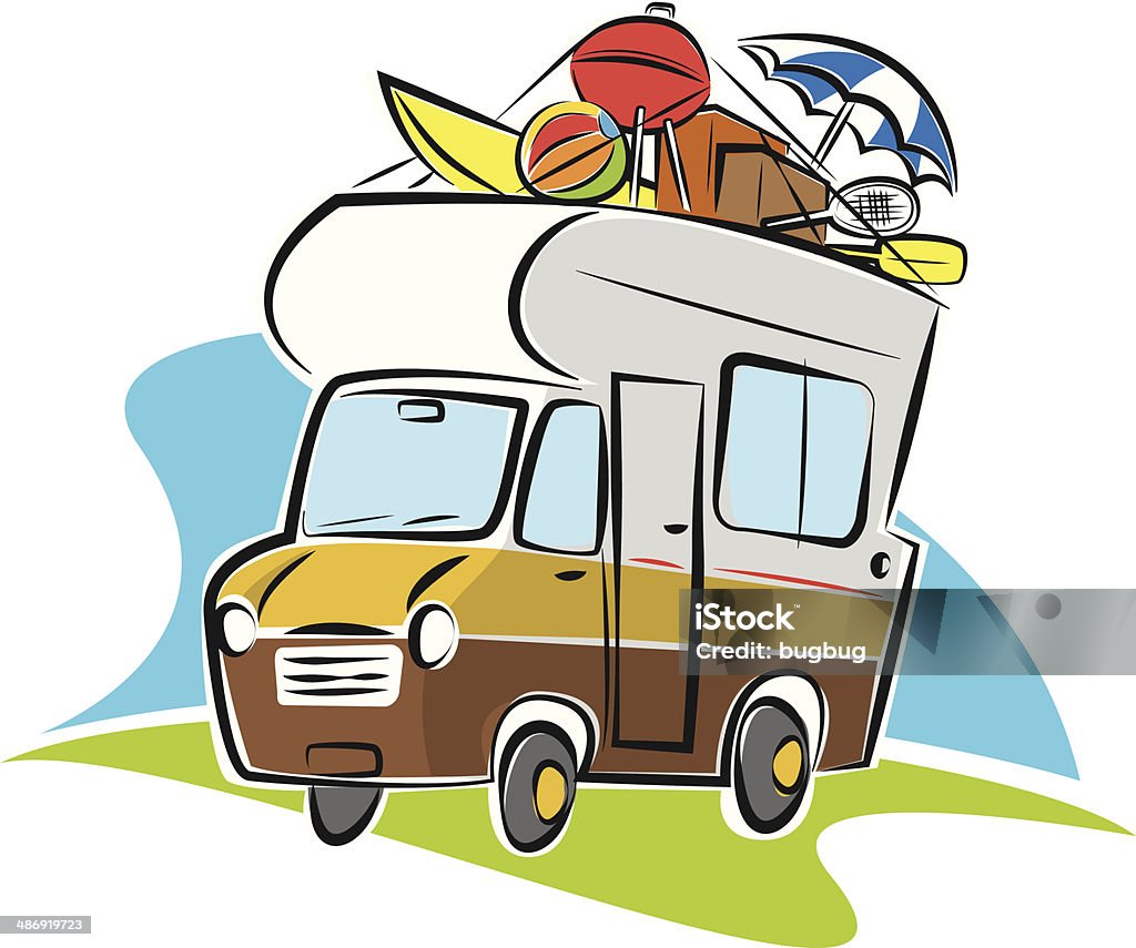 Camper Van Vector illustration of a camper van Camping stock vector