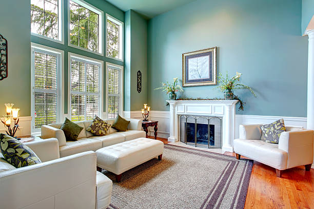 Luxury house interior. ELegant living room stock photo