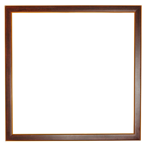 istock narrow flat square dark brown wooden picture frame 486919831