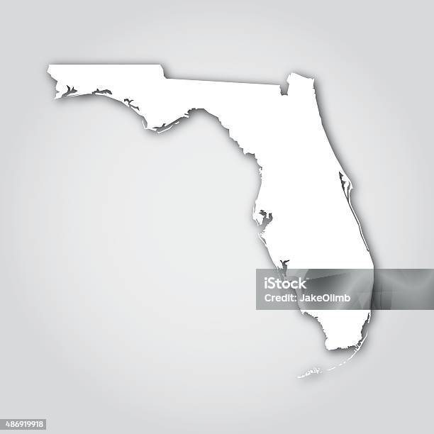Florida Silhouette White Stock Illustration - Download Image Now - Florida - US State, In Silhouette, Map