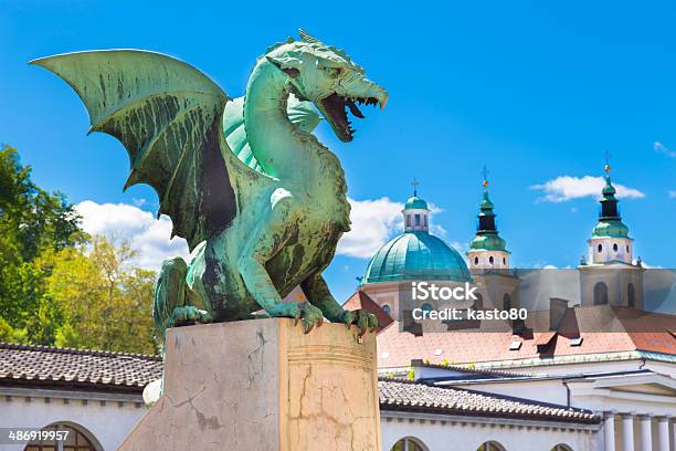 Dragon Bridge Ljubljana Slovenia Europe Stock Photo - Download Image Now - Ljubljana, Ancient, Animal