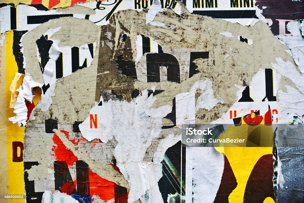 Random Collage Background Random Background Collage Texture Paper On Eroded Wall Stock Photo ...