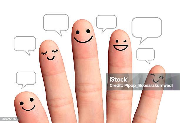 People Talk In Speech Bubbles Isolated With Clipping Paths Stock Photo - Download Image Now