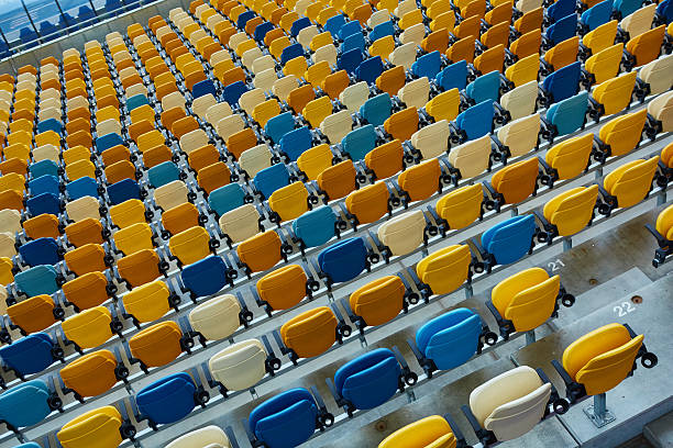 istock blue chair on sport stadium 486922028