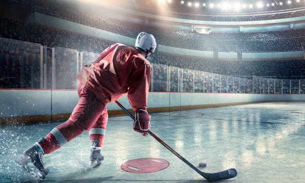 istock Ice hockey players in action 486922984