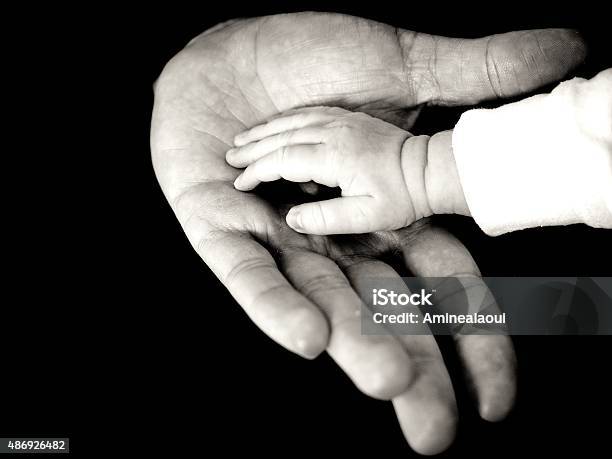 Father And Son Stock Photo - Download Image Now - 2015, Adult, Black And White