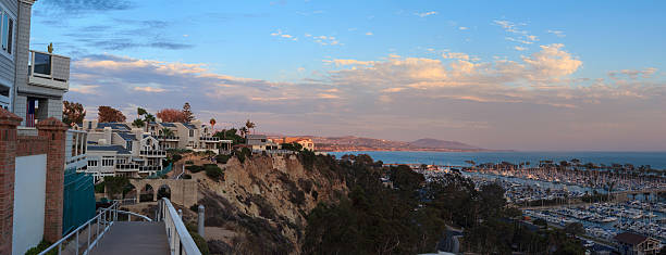 istock Overlook walkway of Dana Point Harbor at sunset 486927028