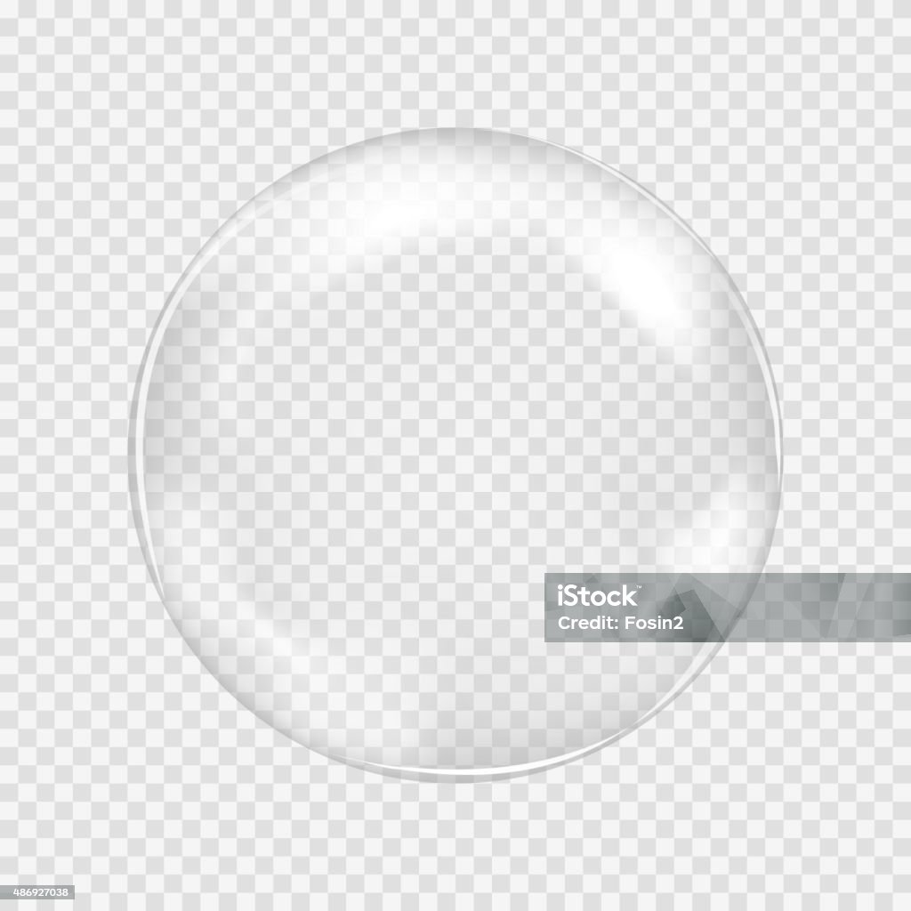 Weiße transparentem Glas Kugel mit glares und highlights - Lizenzfrei Blase - Physikalischer Zustand Vektorgrafik