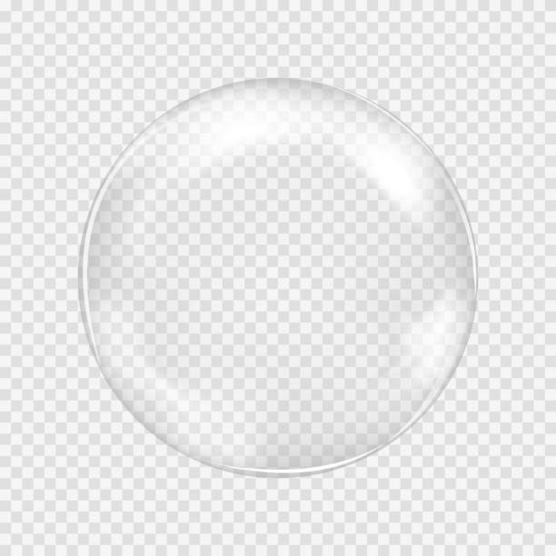 illustrations, cliparts, dessins animés et icônes de sphère de verre transparent blanc avec glares et attraits - sphere glass bubble three dimensional shape