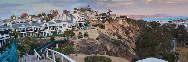 istock Overlook walkway of Dana Point Harbor at sunset 486927096