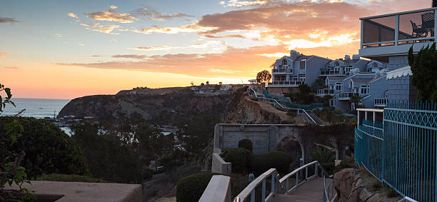 istock Overlook walkway of Dana Point Harbor at sunset 486927172
