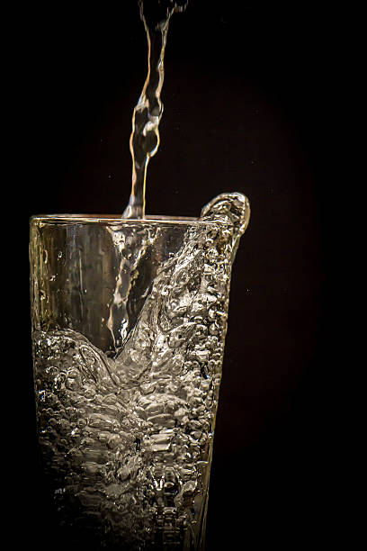 istock clear water splash on black background Vintage Style 486927942