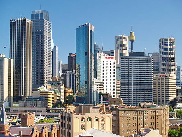 vista de sidney - sydney fotografías e imágenes de stock