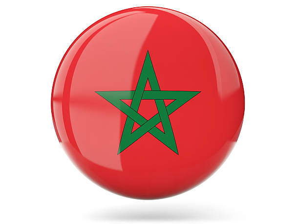 istock Round icon with flag of morocco 486928876