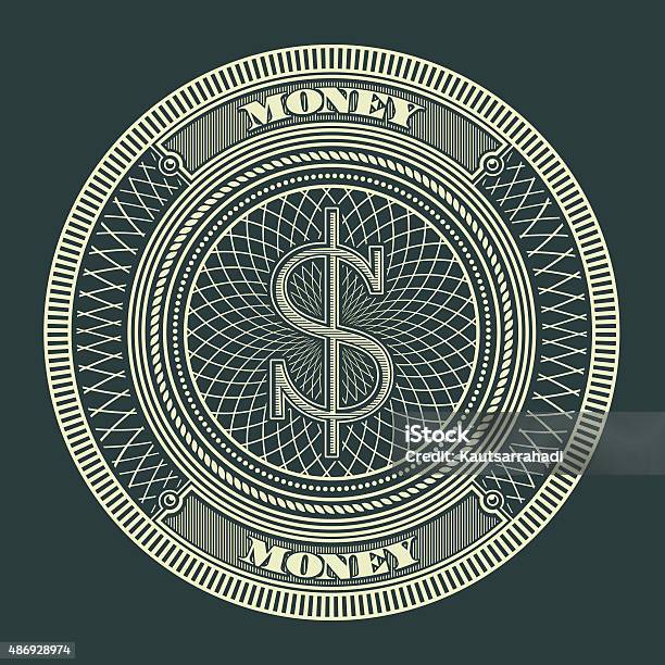 Money Decorative Circle Sign Symbol Vector Illustration Stock Illustration - Download Image Now