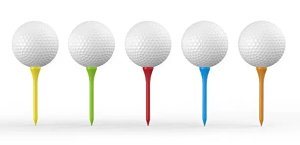 Photo of Golf Balls On Colored Tees