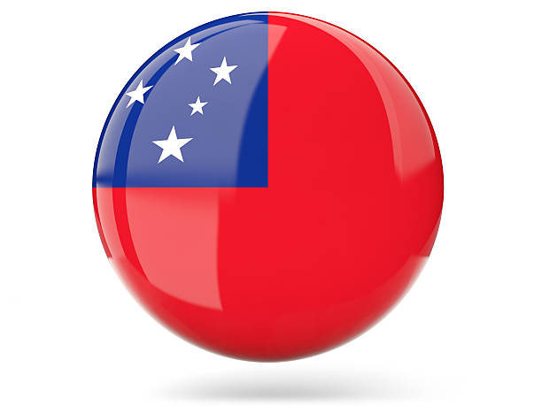 istock Round icon with flag of samoa 486929214