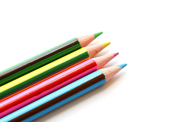 Conjunto de lápices de colores en blanco - foto de stock