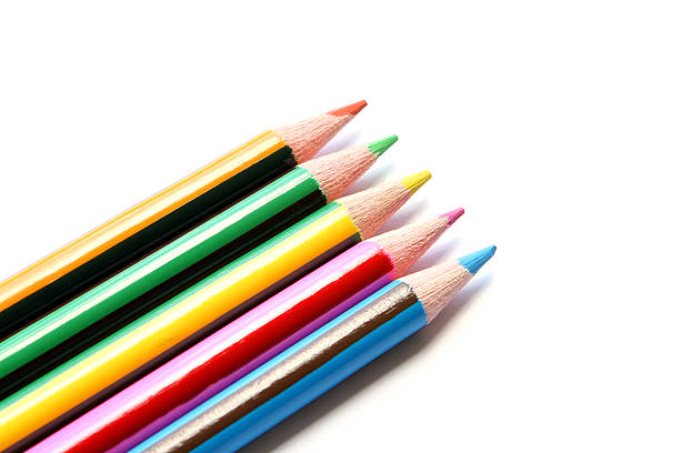 Conjunto de lápices de colores en blanco - foto de stock