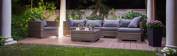 istock Garden patio at night 486929446
