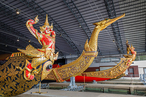 Bangkok, Thailand - December 17 2014: The Thai royal barges are used in the royal family during tradition reliogius procession to royal temple