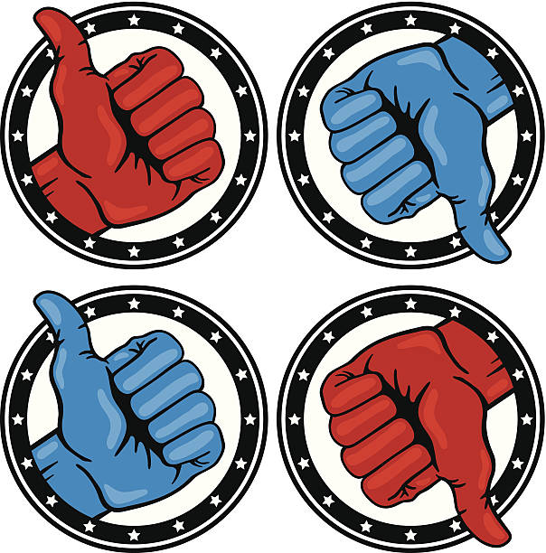 ilustrações de stock, clip art, desenhos animados e ícones de política polegares - thumbs up human thumb human hand conflict