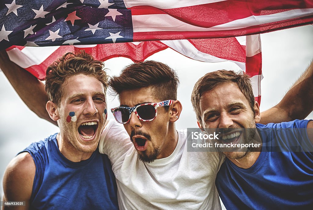 american supporter with us flag http://blogtoscano.altervista.org/bri.jpg American Culture Stock Photo