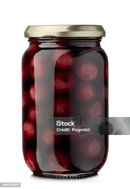 Cherries Compote Stock Photo - Download Image Now - Cherry, Jar, Drinking Glass