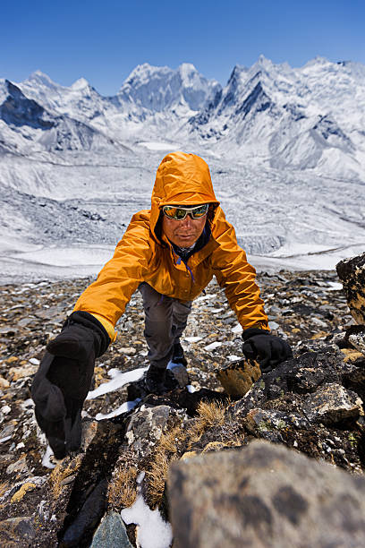 istock Nepali sherpa climbing in Himalayas 486934929