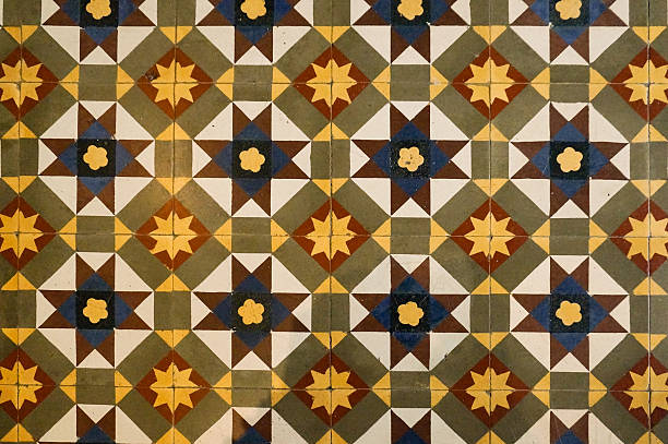 istock vintage ceramic floor tiles. close-up 486935419