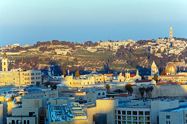Aerial View of Jerusalem before Sunset, Israel