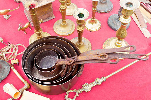 Copper pans and candlesticks