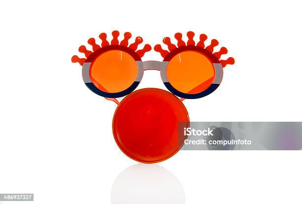 Orange Glasses And Horn Stock Photo - Download Image Now - Art, Art And Craft, Blue