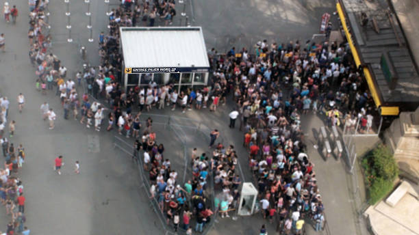 istock Watching People Queuing In Line From Eiffel Tower Glass Floor.France 486937676