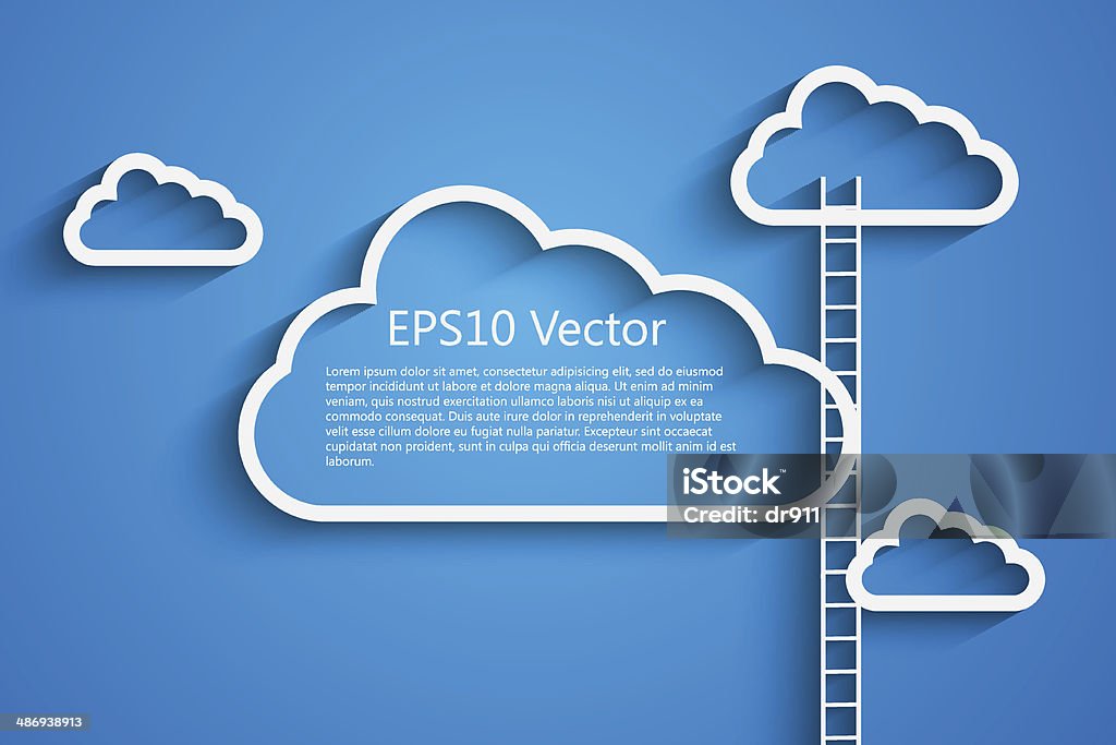 ladder a comptition concept with clods and ladder, eps10 vector Achievement stock vector
