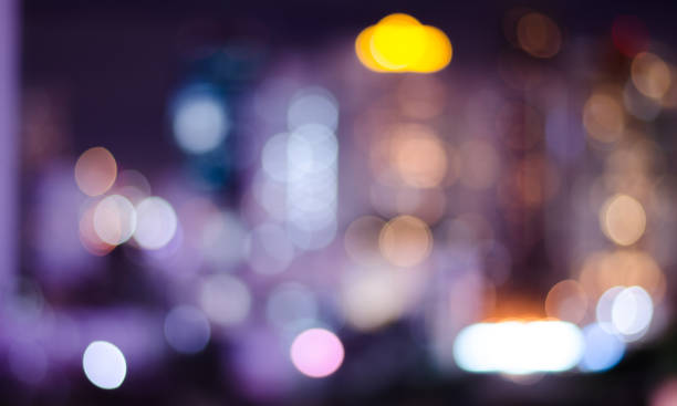 istock Blurred abstract background lights, beautiful cityscape view. 486943568