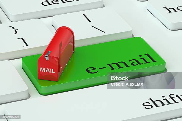 Email Concept Red Hot Key On Keyboard Stock Photo - Download Image Now - 2015, Advertisement, Business