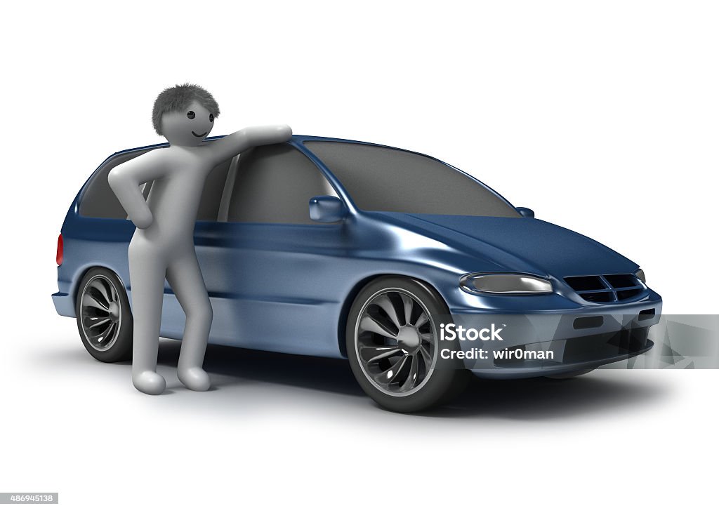 Blue Car And Men Stock Photo - Download Image Now - Learning to Drive,  2015, Adult - iStock