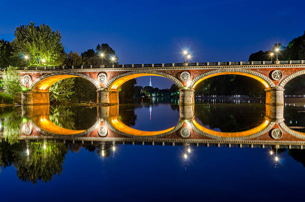 istock Turin Torino Ponte Isabella and river Po at blue hour 486945270