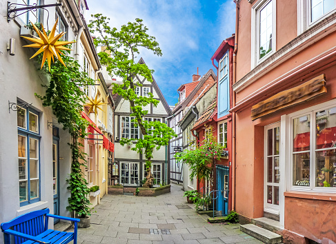 Colorful houses in famous Schnoorviertel in Bremen, Germany