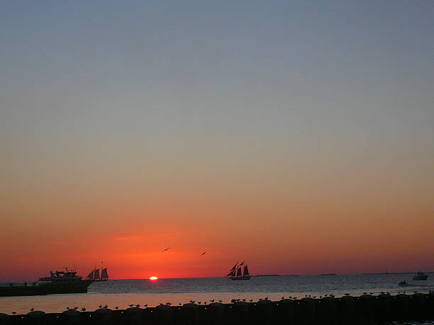 istock Sunset At Key West With Sailing Boat 486950276