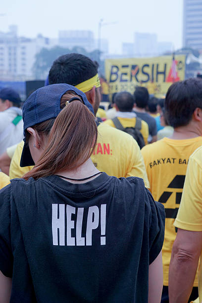 bersih 4.0 rally ad dataran merdeka, kuala lumpur malesia - political rally foto e immagini stock