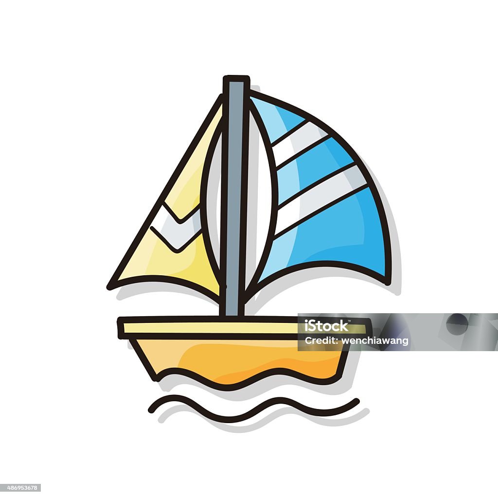 boat doodle 2015 stock vector