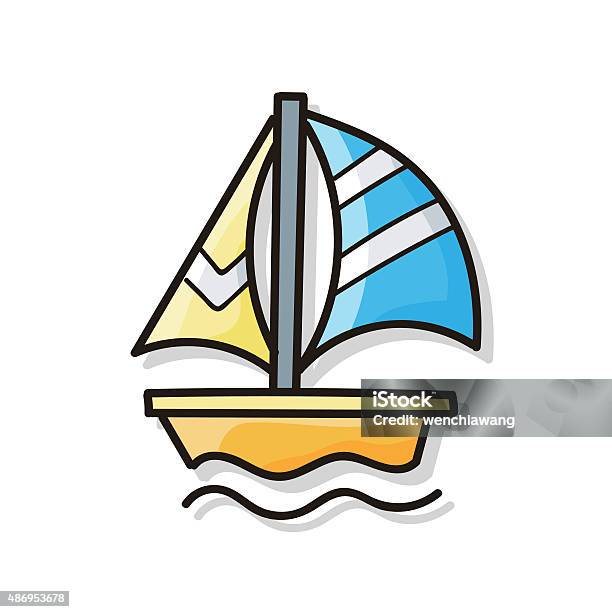 Boat Doodle Stock Illustration - Download Image Now - 2015, Cargo Container, Container