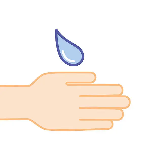 Vector illustration of Hand and water droplet