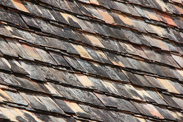 istock Old roof in temple 486956814