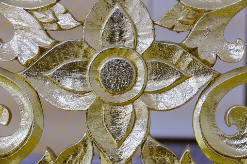 Wood carving decorations on the table