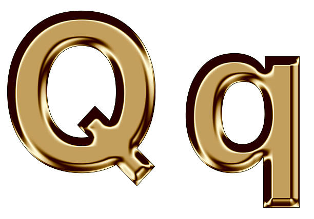 istock Golden letter Q,q on white background 486958206