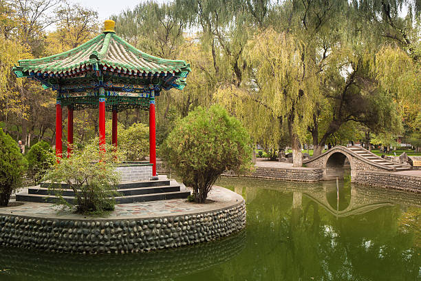 istock Chinese pavilion in the city park 486959682